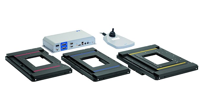 Kreuztischsystem mit Controller und Joystick