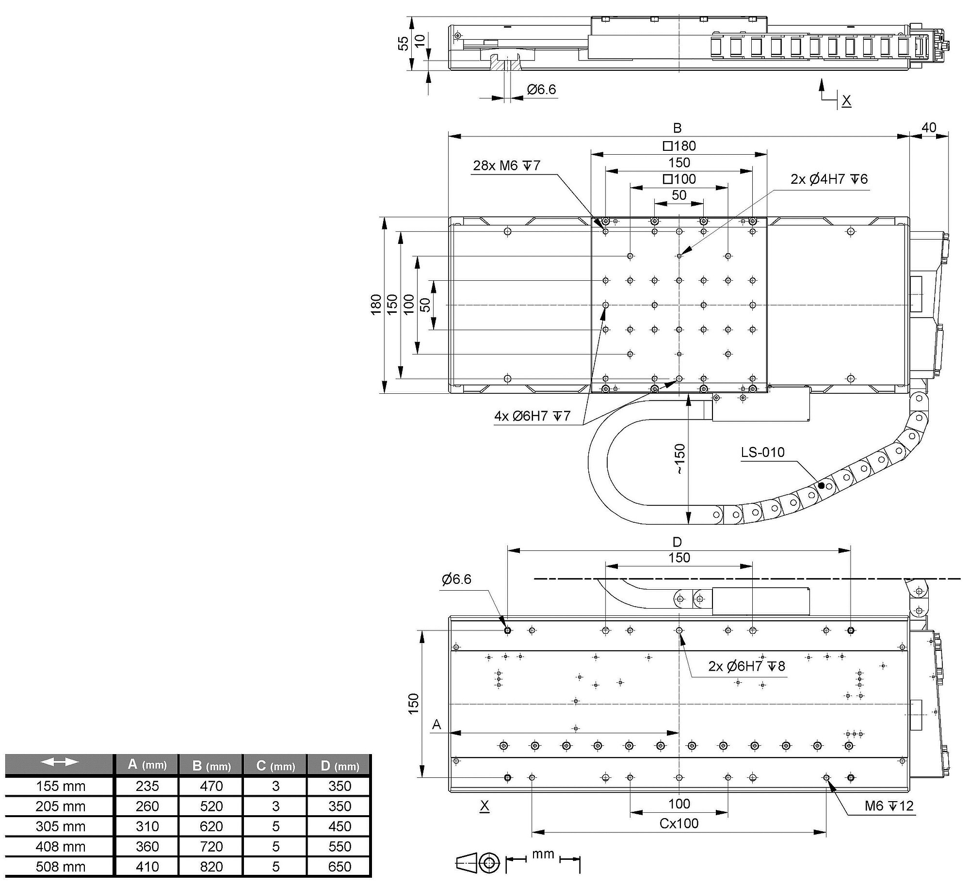 Mesa Lineal De Precisión Para Ejes XYZ 40x40mm - Modelo LD40-LM, Ideal Para Proyectos De Bricolaje Y CNC