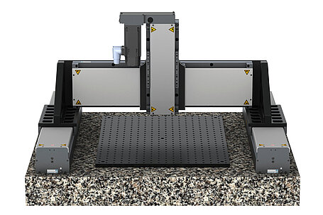 Gantry-Konfiguration basierend auf drei Lineartischen:  X-Achse: V-857; Y-Achse: V-817; Z-Achse: L-812. 